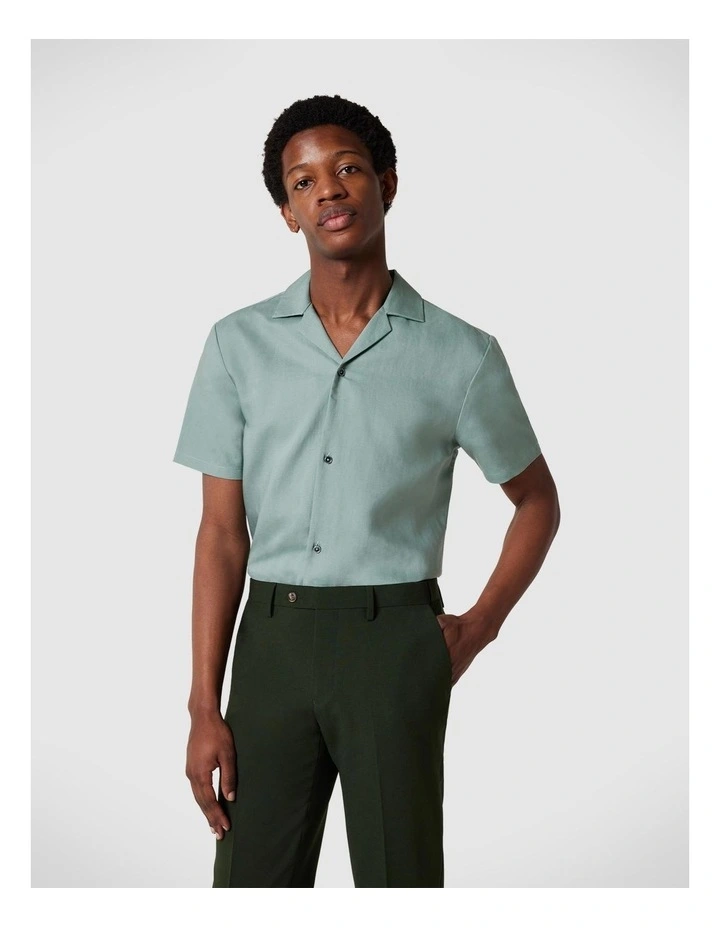 Regular Short Sleeve Plain Shirt in Sage image 1