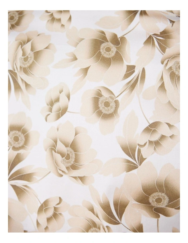 Regular Short Sleeve Floral Shirt in White/Tan image 6