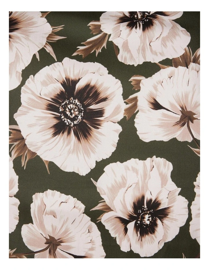 Regular Fit Short Sleeve Floral Shirt in Khaki/Tan image 6