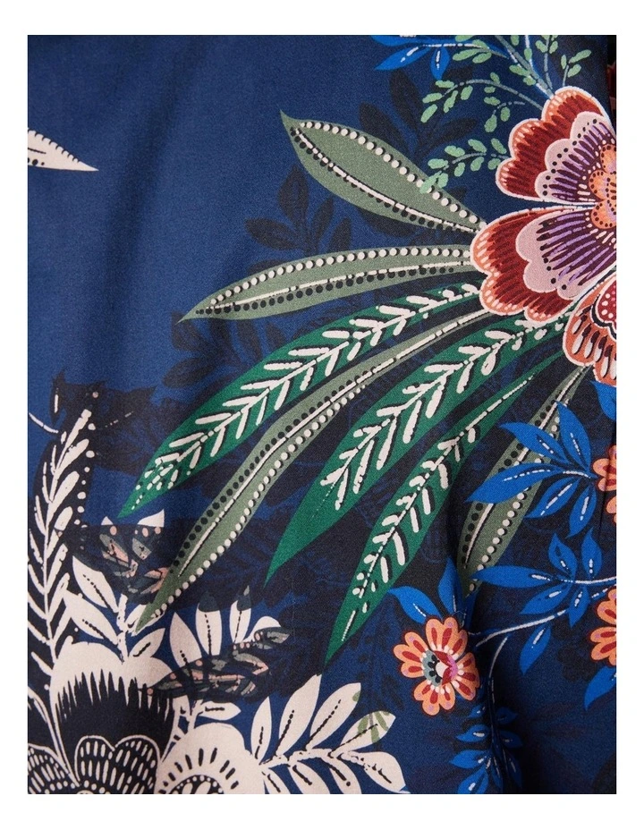 Floral Border Printed Shirt in Navy image 7