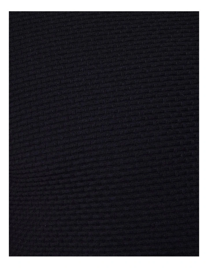 Jacquard Texture Polo in Black image 7