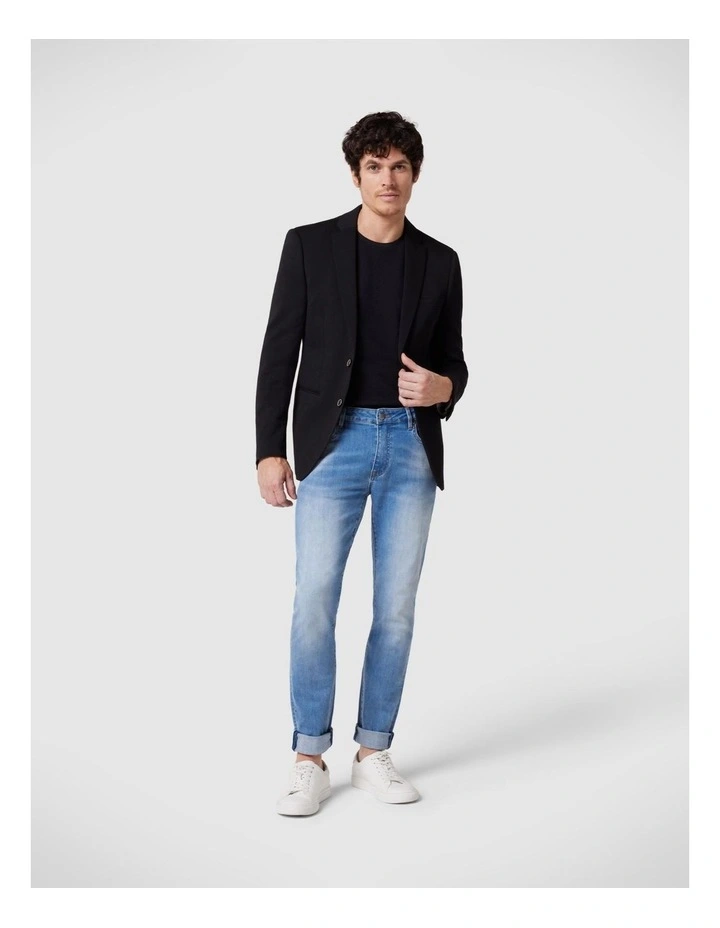 Slim Stretch 5 Pocket Denim Jeans in Light Indigo image 4