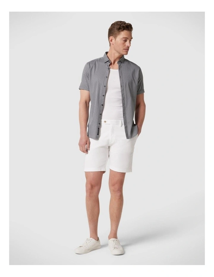 Regular Fit Printed Geo Shirt in Black/White image 4