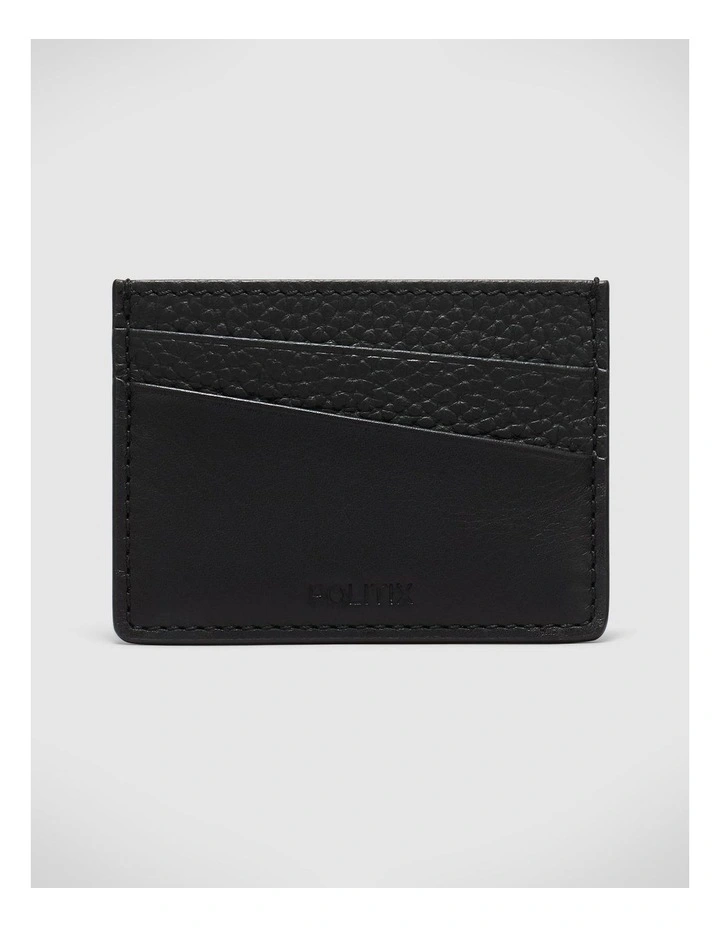 Leather Card Holder in Black image 1