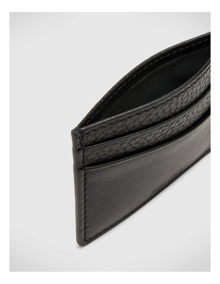 Leather Card Holder in Black image 3