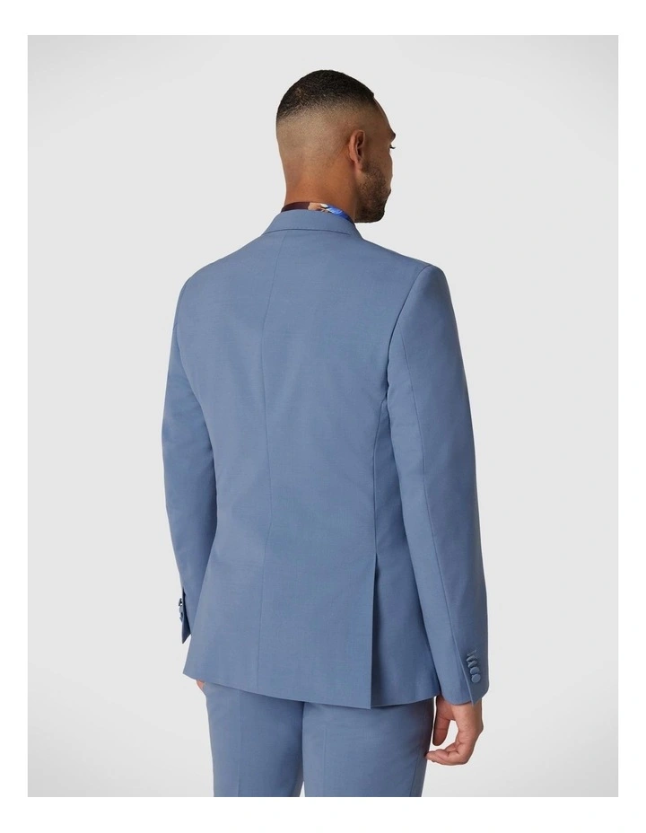 Slim Stretch Double Breasted Tailored Jacket in Slate Blue image 5