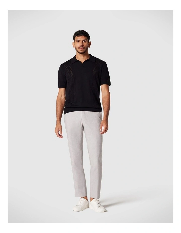 Trophy Neck Polo Shirt in Black image 4