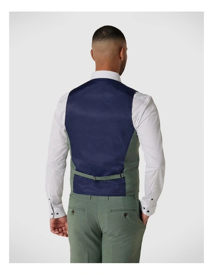 Wool Blend Tailored Vest in Light Forest image 5