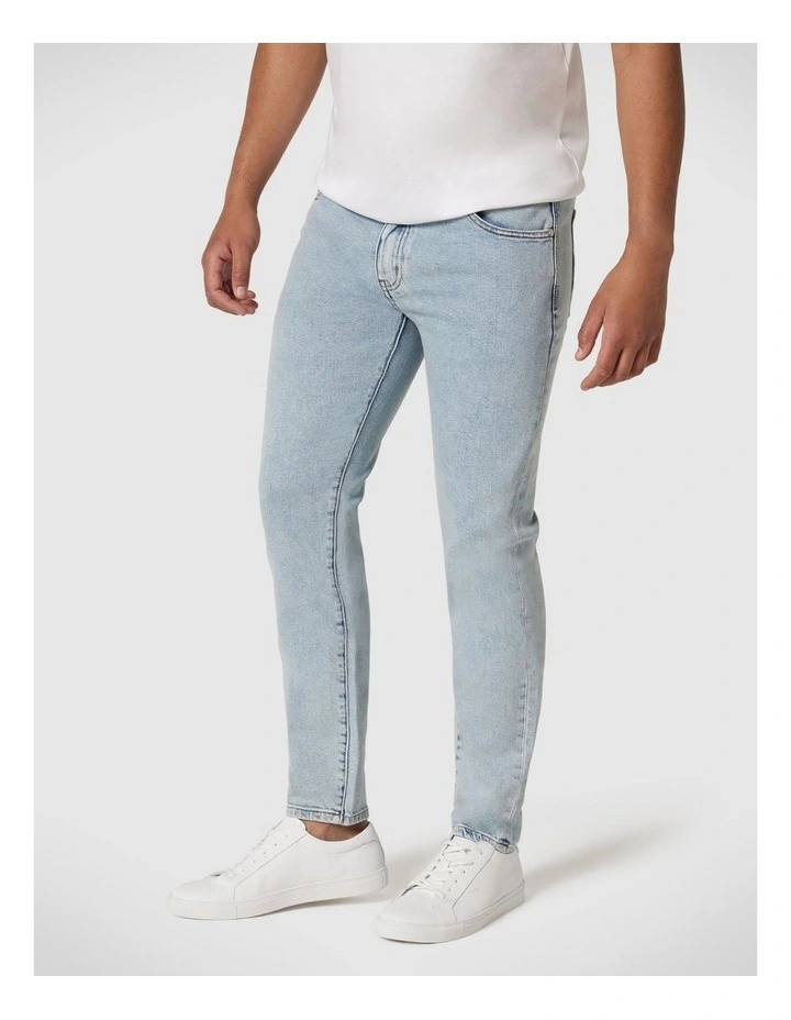 Slim Stretch 5 Pocket Denim Jeans in Light Wash image 1
