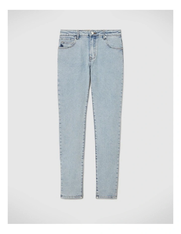 Slim Stretch 5 Pocket Denim Jeans in Light Wash image 2