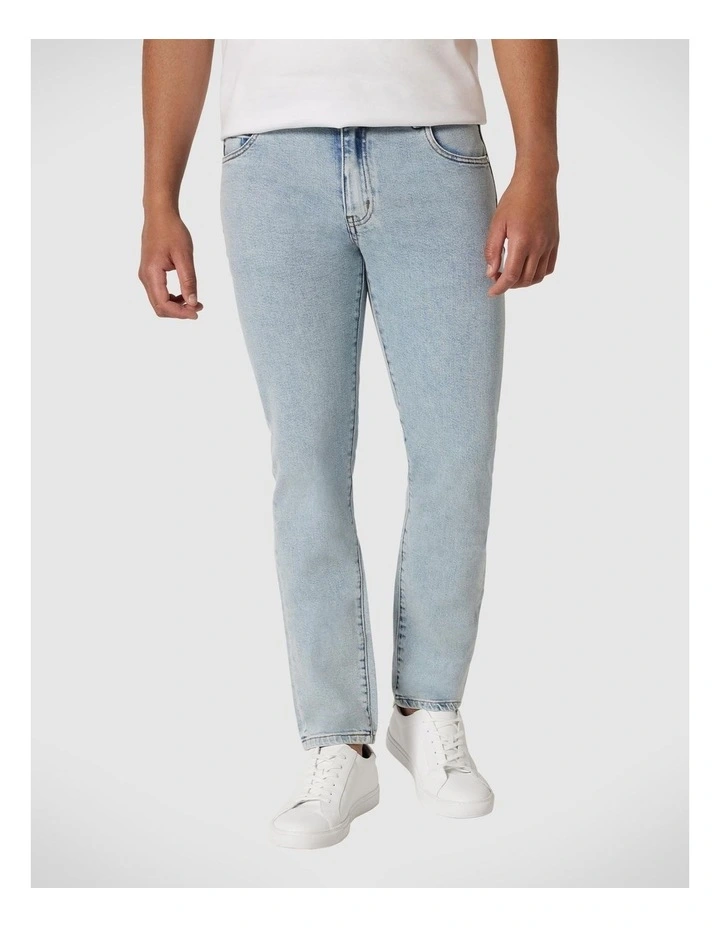 Slim Stretch 5 Pocket Denim Jeans in Light Wash image 5