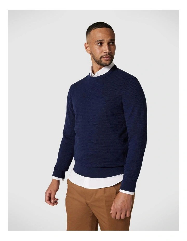 Classic Crew Neck Jumper in Navy image 1