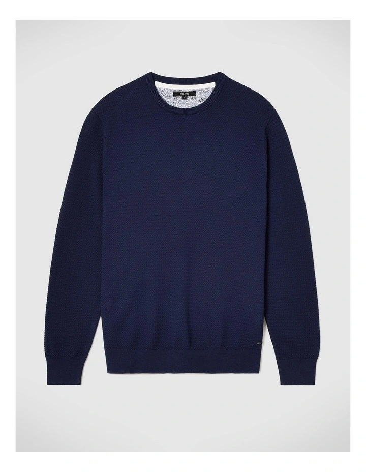 Classic Crew Neck Jumper in Navy image 2