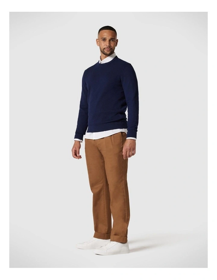 Classic Crew Neck Jumper in Navy image 3