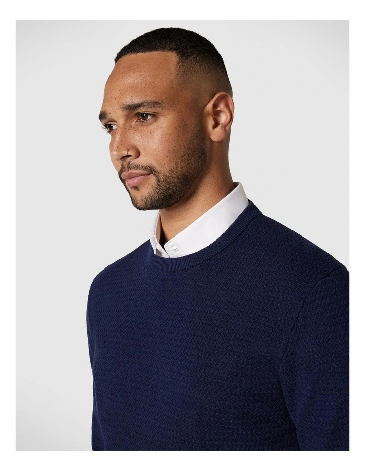 Classic Crew Neck Jumper in Navy image 4