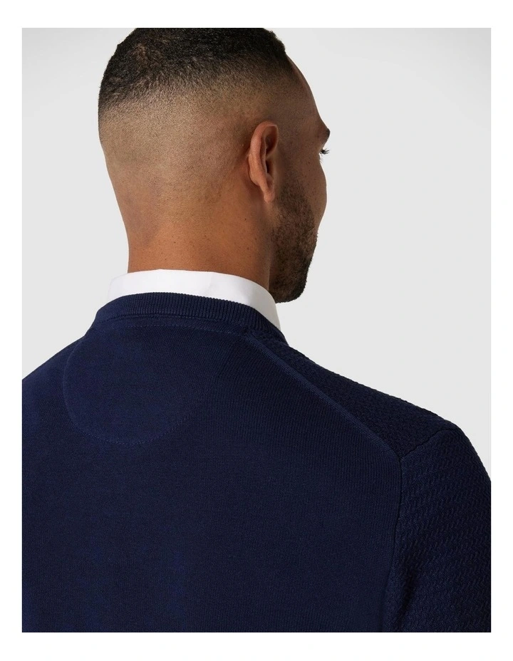 Classic Crew Neck Jumper in Navy image 6