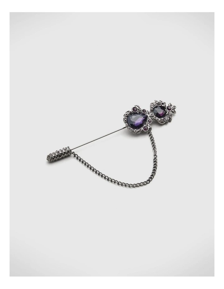 Politix Jewelled Lapel Pin in Grape MYER
