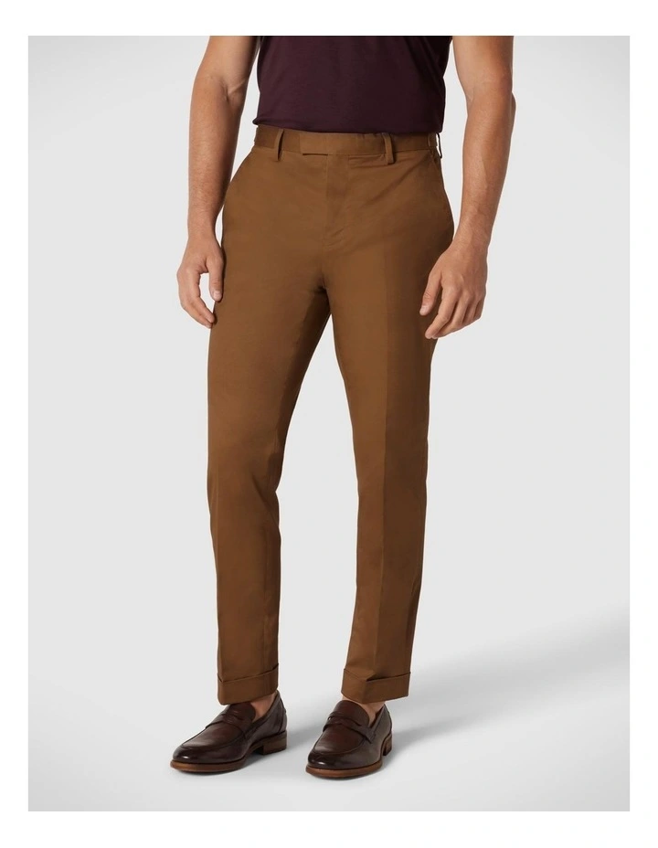 Slim Stretch Tailored Dress Pant in Tan image 5