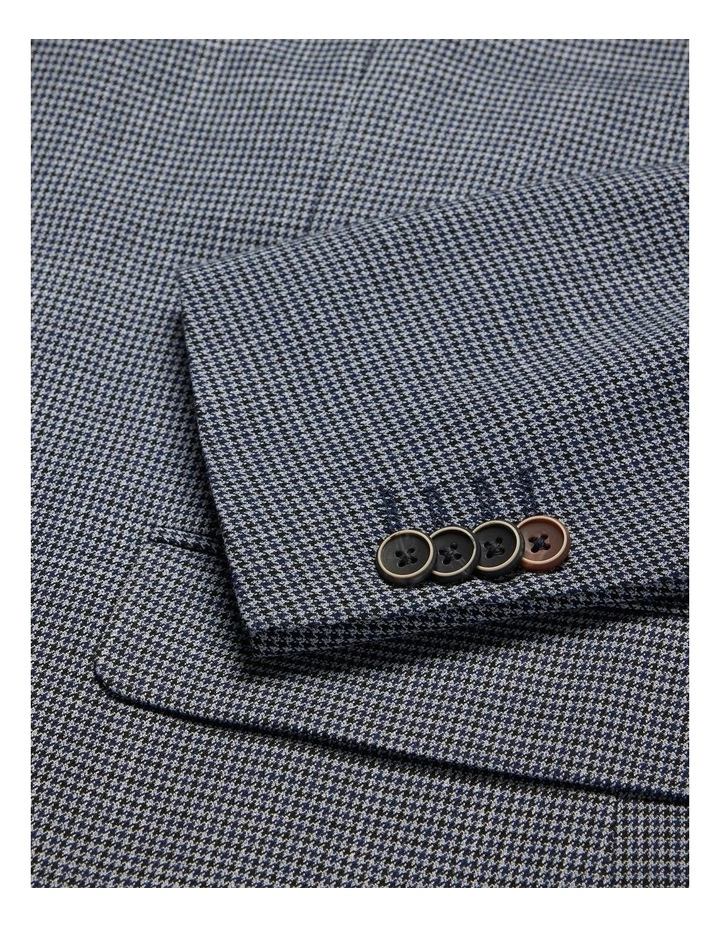Slim Stretch Check Tailored Jacket in Grey Houndstooth image 6