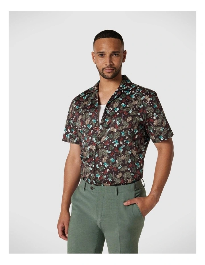 Regular Floral Print Short Sleeve Shirt in Multi image 1