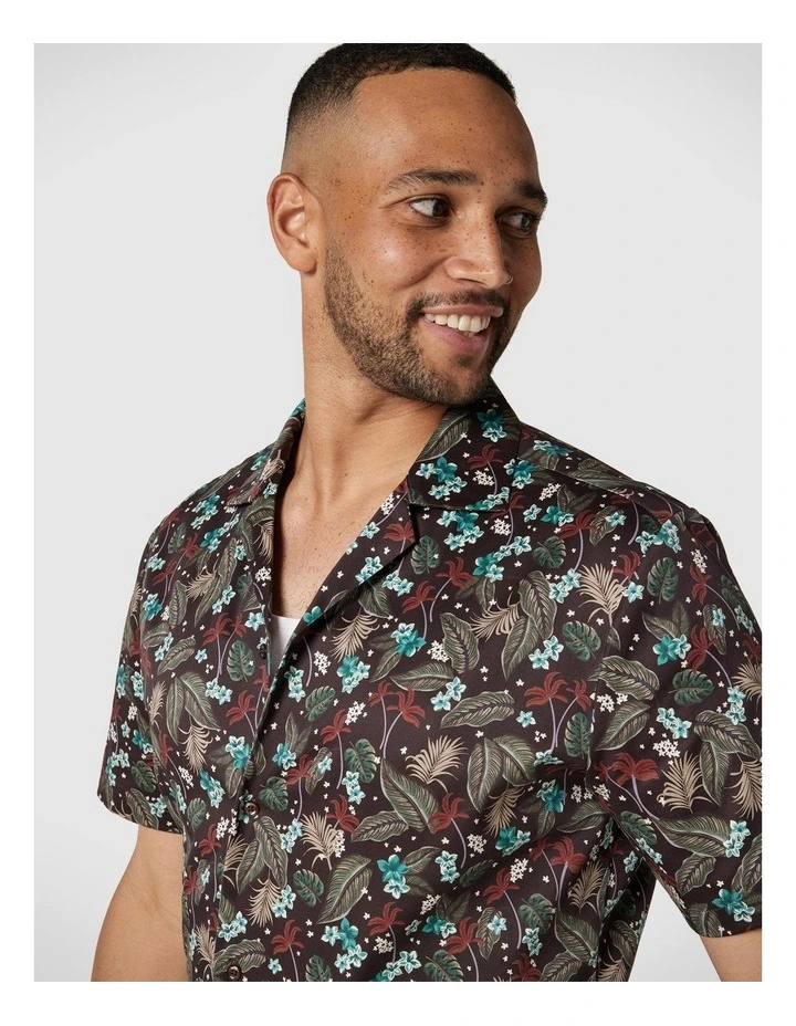Regular Floral Print Short Sleeve Shirt in Multi image 5