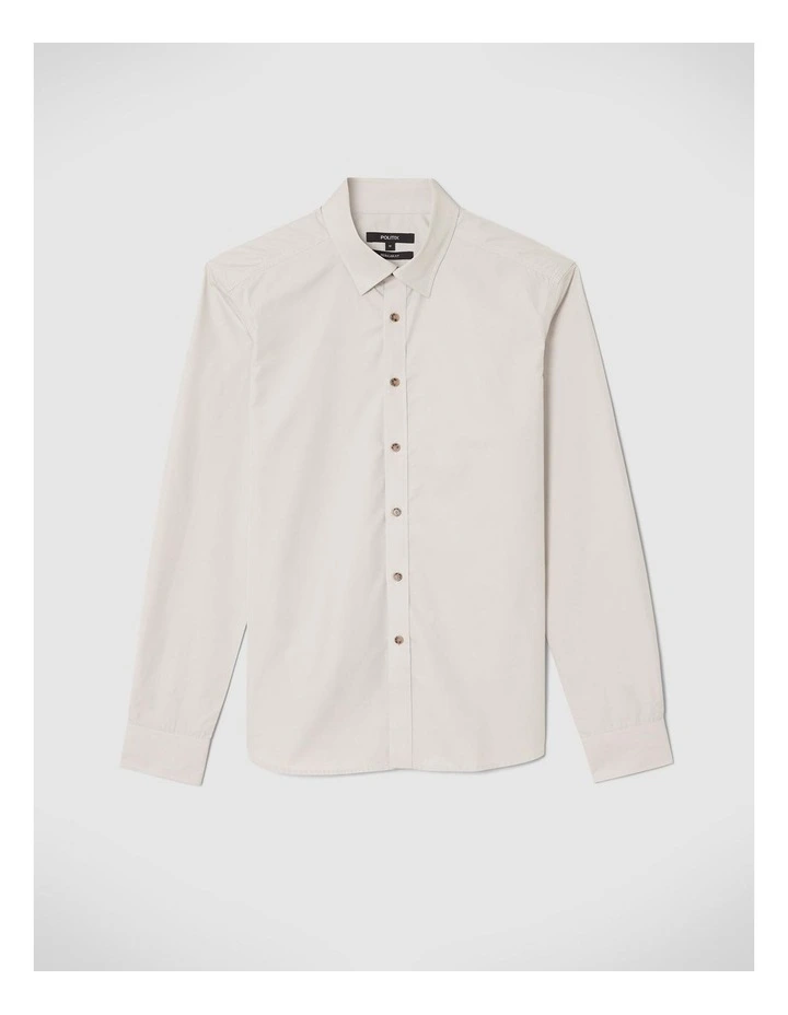 Relaxed Casual Long Sleeve Shirt in Bone image 2
