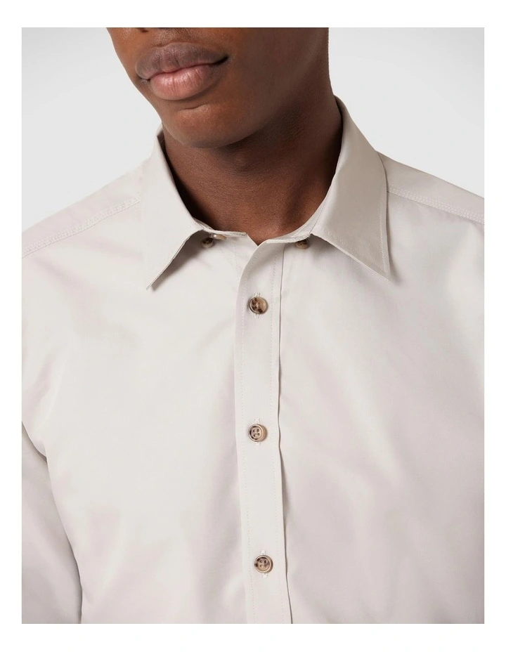 Relaxed Casual Long Sleeve Shirt in Bone image 6