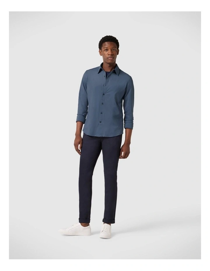 Slim Travel Shirt in Steel Blue image 1