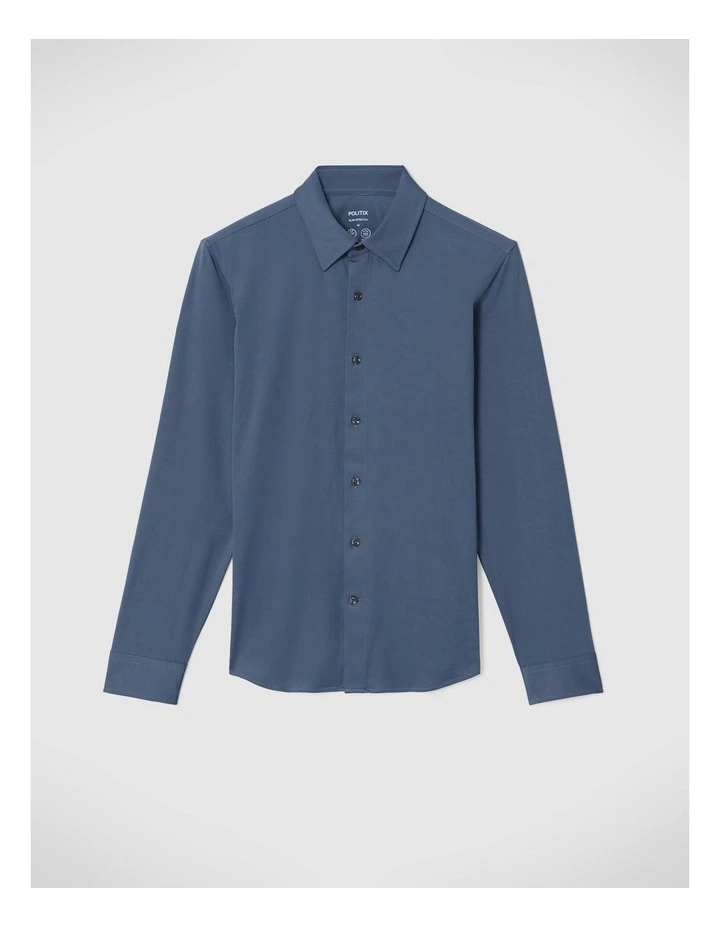 Slim Travel Shirt in Steel Blue image 2