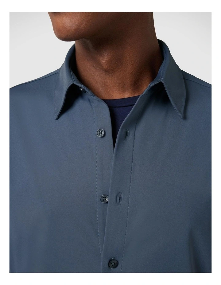 Slim Travel Shirt in Steel Blue image 6