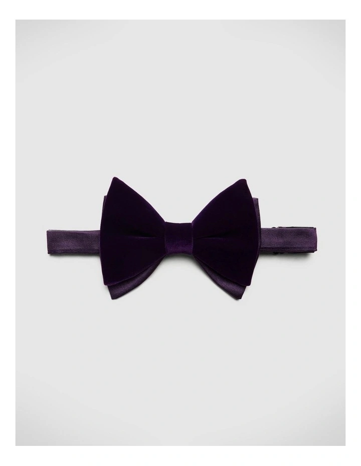 Silk Satin Bow Tie in Grape image 2