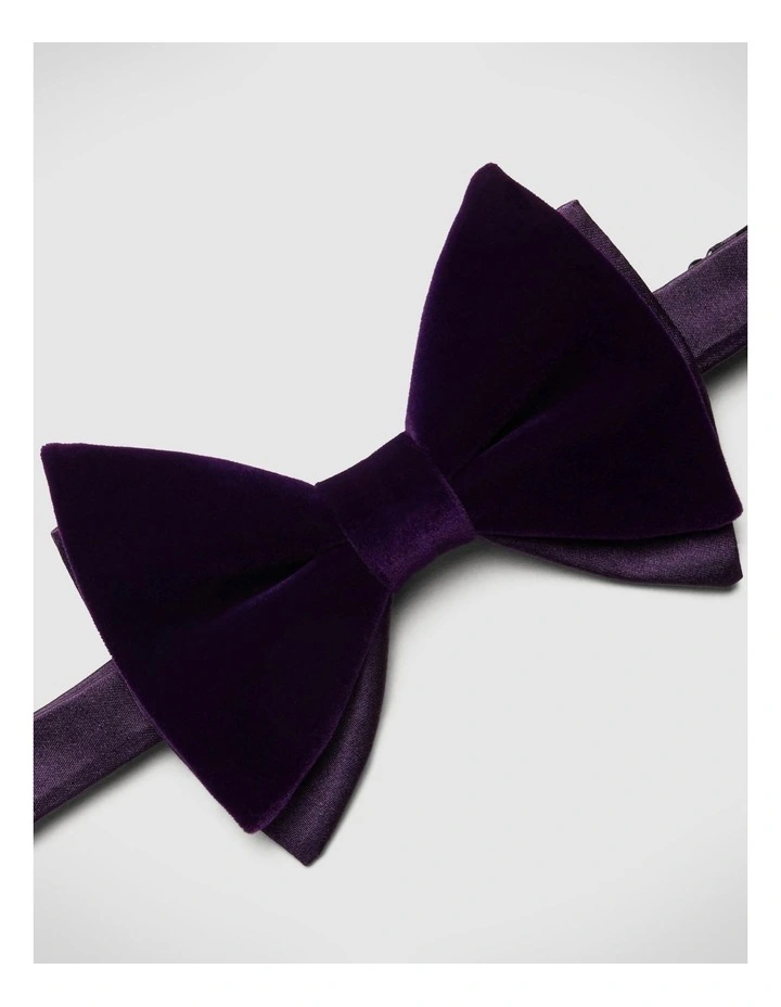 Silk Satin Bow Tie in Grape image 3