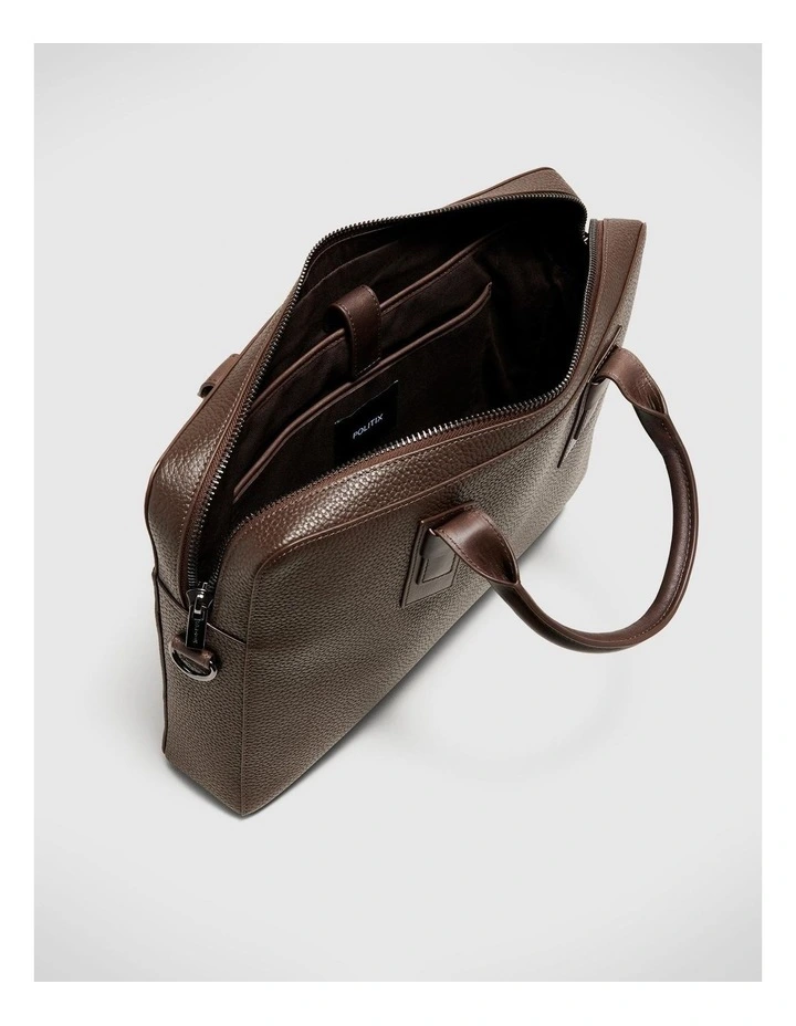 Leather Briefcase in Brown image 4