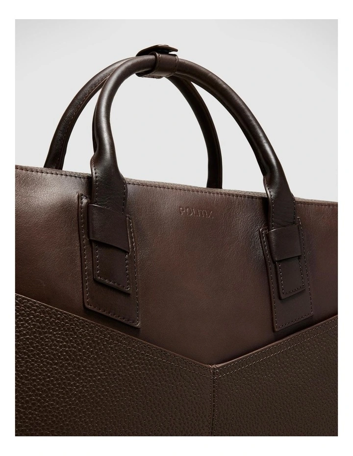 Leather Briefcase in Brown image 5