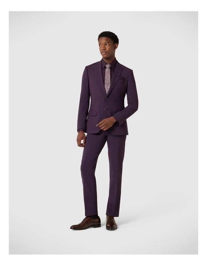 Herringbone Formal Long Sleeve Shirt in Plum image 3