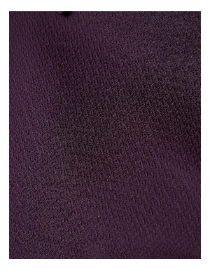 Herringbone Formal Long Sleeve Shirt in Plum image 7