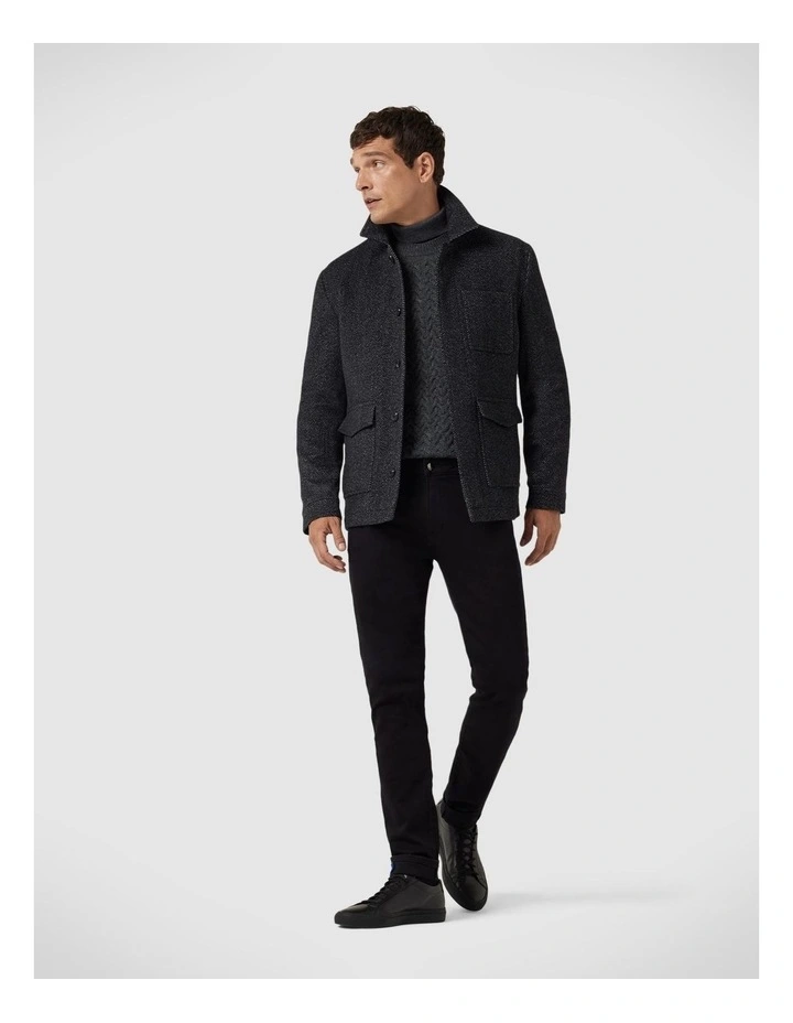 Heavyweight Chunky Design With Contrast Cable Knit in Charcoal image 3