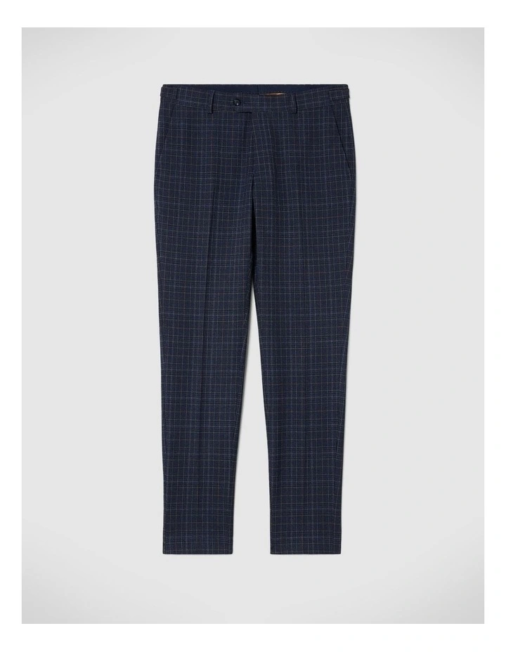 Slim Stretch Checked Tailored Pant in Navy Check image 2