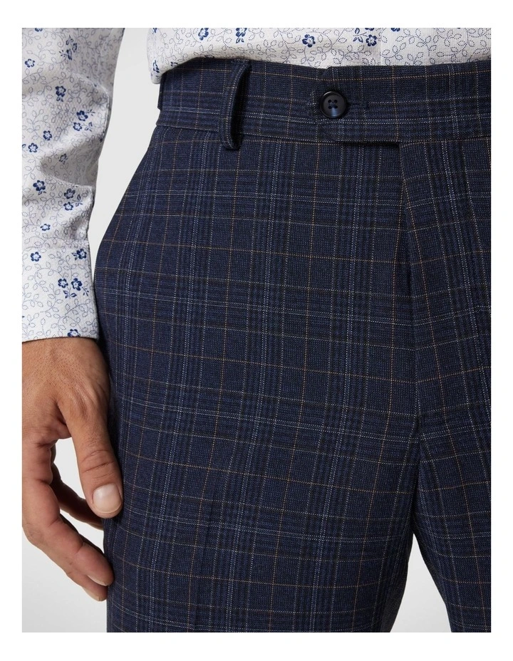 Slim Stretch Checked Tailored Pant in Navy Check image 4