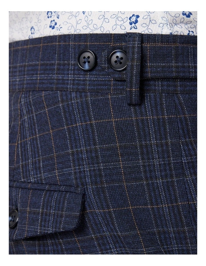 Slim Stretch Checked Tailored Pant in Navy Check image 6