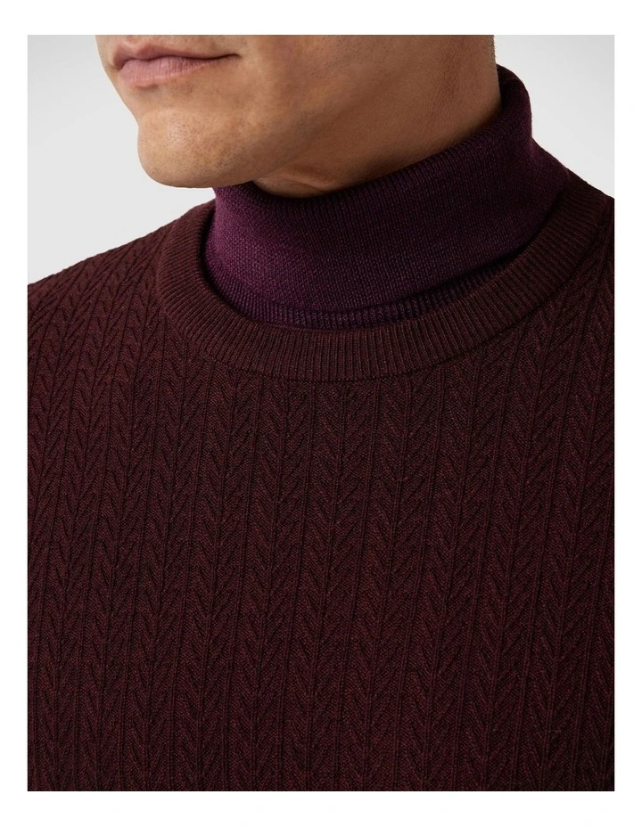 Lightweight Crew Neck Knit in Bordeaux image 5