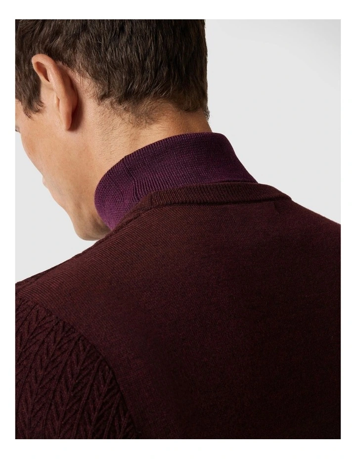 Lightweight Crew Neck Knit in Bordeaux image 6