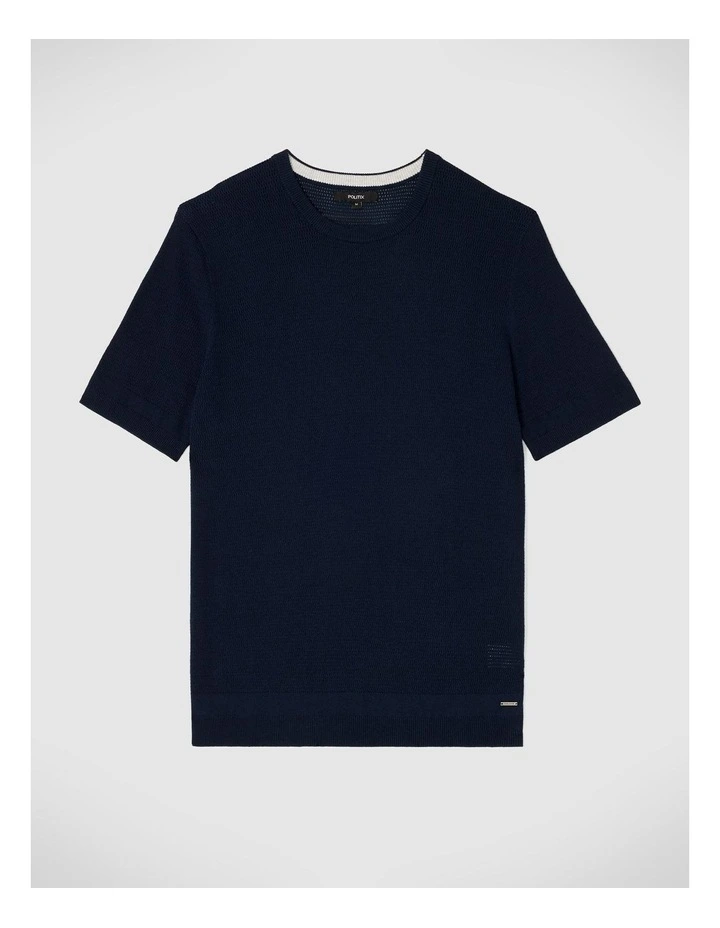 Crew Short Sleeve Knit in Navy image 2