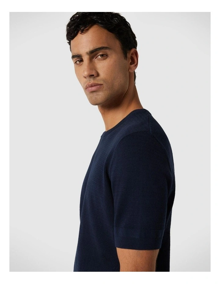 Crew Short Sleeve Knit in Navy image 5