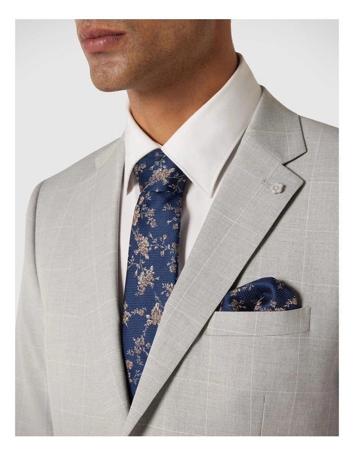 Floral Silk Tie in Navy image 2