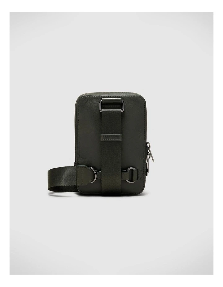 Leather Crossbody Bag in Dark Khaki image 2