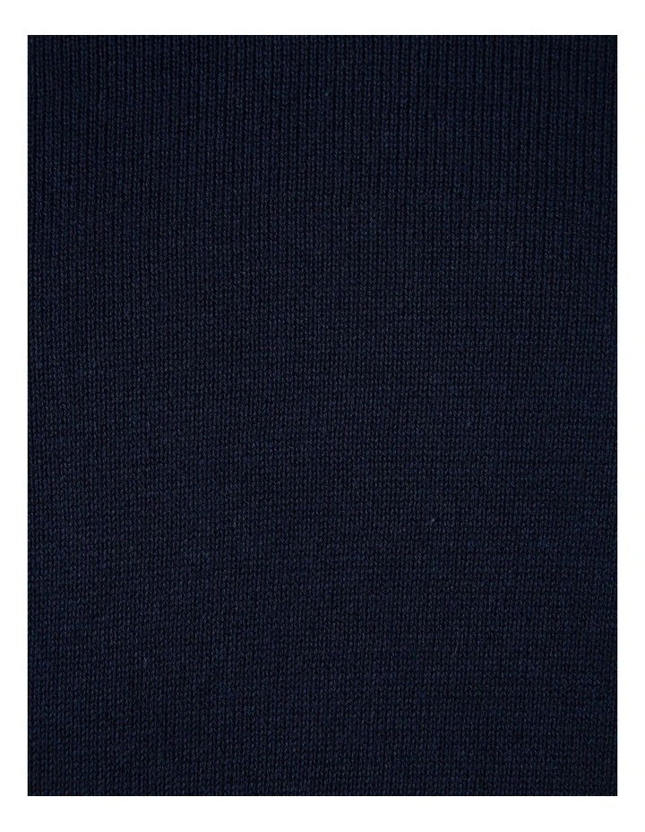 Short Sleeve Trophy Neck Knit in Navy image 6