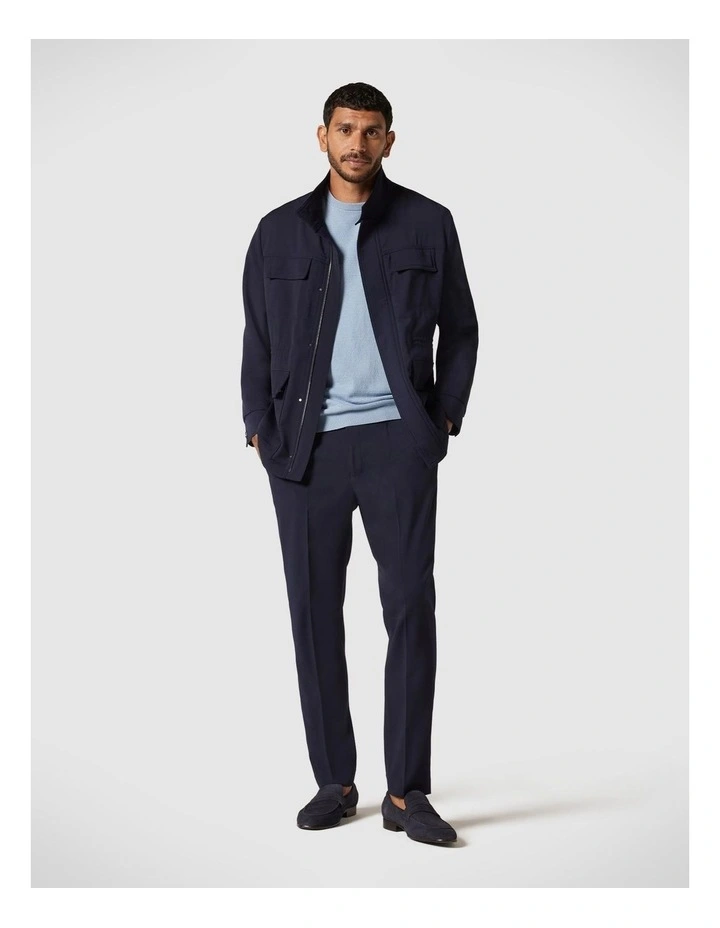 Slim Stretch Wool Blend Tailored Pant in Navy image 3
