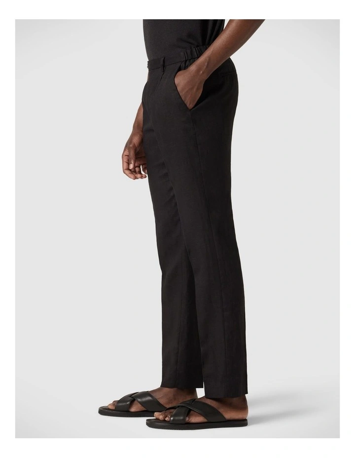 Relaxed Tailored Linen Pant in Black image 4