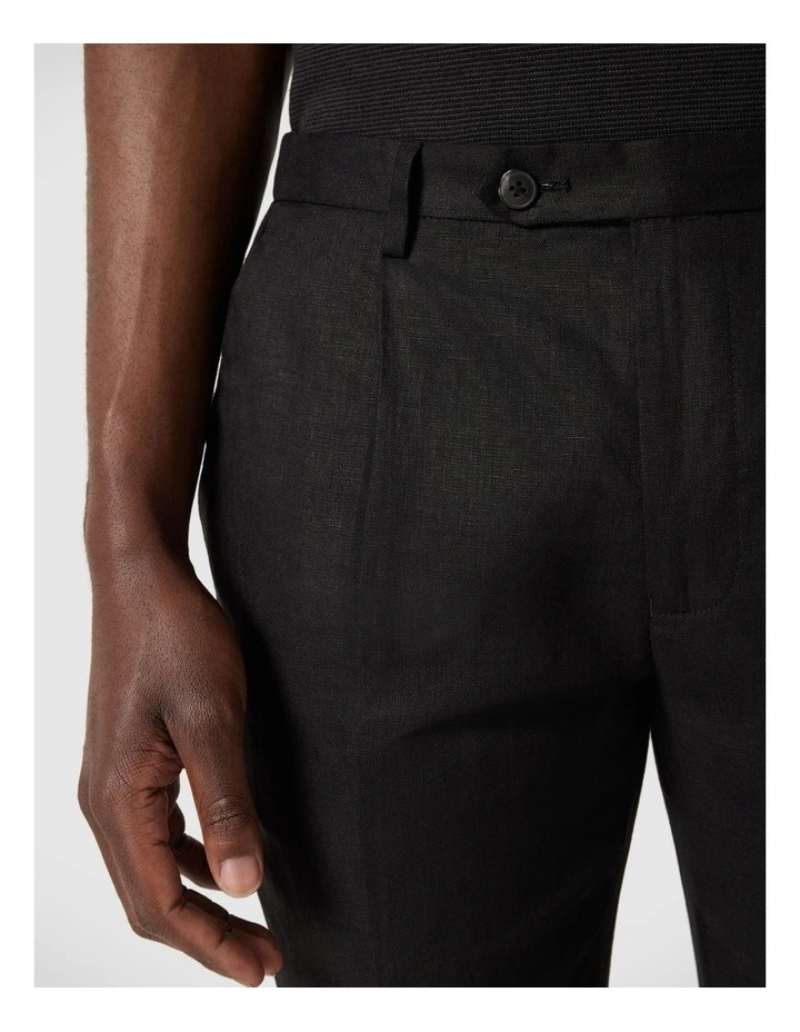 Relaxed Tailored Linen Pant in Black image 5